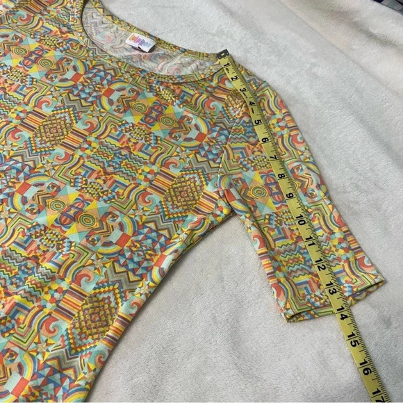 LulaRoe Womens Shirt Dress Small Geo Multi Fitted Boho Tribal Stretchy Summer - Picture 17 of 17